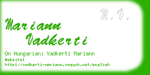 mariann vadkerti business card